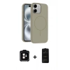MARSİLYAN™- iPhone 11 Kılıf Yankı Form Serisi - Siyah 6D Antistatik Mat Seramik Hayalet Nano Ekran Koruyucu + PVD Metal Kamera Lens - TU