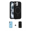 MARSİLYAN™- iPhone 11 Kılıf Yankı Form Serisi - Siyah 6D Antistatik Mat Seramik Hayalet Nano Ekran Koruyucu + Neon Fosforlu Kamera Lens - TU