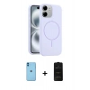 MARSİLYAN™- iPhone 11 Kılıf Yankı Form Serisi - Siyah 6D Antistatik Mat Seramik Hayalet Nano Ekran Koruyucu + Neon Fosforlu Kamera Lens - MI