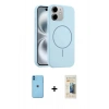 MARSİLYAN™- iPhone 11 Kılıf Yankı Form Serisi - Siyah 6D Mat Seramik Hayalet Nano Ekran Koruyucu + Neon Fosforlu Kamera Lens - MI