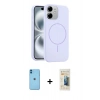 MARSİLYAN™- iPhone 11 Kılıf Yankı Form Serisi - Siyah 6D Mat Seramik Hayalet Nano Ekran Koruyucu + Neon Fosforlu Kamera Lens - MI