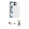 MARSİLYAN™- iPhone 11 Kılıf Yankı Form Serisi - Siyah 6D Mat Seramik Hayalet Nano Ekran Koruyucu + Pers Alüminyum Kamera Lens - KI