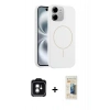 MARSİLYAN™- iPhone 11 Kılıf Yankı Form Serisi - Siyah 6D Mat Seramik Hayalet Nano Ekran Koruyucu + PVD Metal Kamera Lens - YL