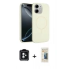 MARSİLYAN™- iPhone 11 Kılıf Yankı Form Serisi - Siyah 6D Mat Seramik Hayalet Nano Ekran Koruyucu + PVD Metal Kamera Lens - YL