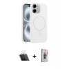 MARSİLYAN™- iPhone 11 Kılıf Yankı Form Serisi - Siyah Bilvis 3D Cam Ekran Koruyucu + Kamera Lens Koruma Cam - SF