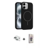MARSİLYAN™- iPhone 11 Kılıf Yankı Form Serisi - Siyah Bilvis 3D Cam Ekran Koruyucu + Pers Alüminyum Kamera Lens - YL