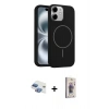 MARSİLYAN™- iPhone 11 Kılıf Yankı Form Serisi - Siyah Bilvis 3D Cam Ekran Koruyucu + Pers Alüminyum Kamera Lens - GI