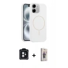 MARSİLYAN™- iPhone 11 Kılıf Yankı Form Serisi - Siyah Bilvis 3D Cam Ekran Koruyucu + PVD Metal Kamera Lens - SH