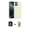 MARSİLYAN™- iPhone 11 Kılıf Yankı Form Serisi - Siyah Bilvis 3D Cam Ekran Koruyucu + PVD Metal Kamera Lens - SH