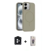 MARSİLYAN™- iPhone 11 Kılıf Yankı Form Serisi - Siyah Bilvis 3D Cam Ekran Koruyucu + PVD Metal Kamera Lens - SH