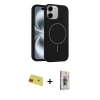 MARSİLYAN™- iPhone 11 Kılıf Yankı Form Serisi - Siyah Bilvis 3D Cam Ekran Koruyucu + Rainbow Kamera Lens Koruma Cam - KI
