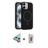 MARSİLYAN™- iPhone 11 Kılıf Yankı Form Serisi - Siyah Bilvis 3D Cam Ekran Koruyucu + Raze Metal Kamera Lens - KI