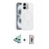 MARSİLYAN™- iPhone 11 Kılıf Yankı Form Serisi - Siyah Bilvis 3D Cam Ekran Koruyucu + Raze Metal Kamera Lens - MI