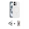 MARSİLYAN™- iPhone 11 Kılıf Yankı Form Serisi - Siyah Bilvis 3D Cam Ekran Koruyucu + Raze Metal Kamera Lens - GS