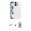 MARSİLYAN™- iPhone 11 Kılıf Yankı Form Serisi - Siyah Bilvis 3D Cam Ekran Koruyucu + Renkli Kamera Lens Koruma Cam - SI
