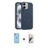 MARSİLYAN™- iPhone 11 Kılıf Yankı Form Serisi - Siyah Bilvis 3D Mat Cam Ekran Koruyucu + Neon Fosforlu Kamera Lens - YL