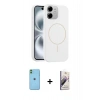 MARSİLYAN™- iPhone 11 Kılıf Yankı Form Serisi - Siyah Bilvis 3D Mat Cam Ekran Koruyucu + Neon Fosforlu Kamera Lens - YL