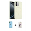 MARSİLYAN™- iPhone 11 Kılıf Yankı Form Serisi - Siyah Bilvis 3D Mat Cam Ekran Koruyucu + Neon Fosforlu Kamera Lens - YL