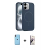 MARSİLYAN™- iPhone 11 Kılıf Yankı Form Serisi - Siyah Bilvis 3D Mat Cam Ekran Koruyucu + Neon Fosforlu Kamera Lens - TU