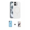 MARSİLYAN™- iPhone 11 Kılıf Yankı Form Serisi - Siyah Bilvis 3D Mat Cam Ekran Koruyucu + Neon Fosforlu Kamera Lens - TU