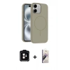 MARSİLYAN™- iPhone 11 Kılıf Yankı Form Serisi - Siyah Bilvis 3D Mat Cam Ekran Koruyucu + PVD Metal Kamera Lens - TU