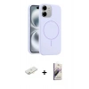 MARSİLYAN™- iPhone 11 Kılıf Yankı Form Serisi - Siyah Bilvis 3D Mat Cam Ekran Koruyucu + Renkli Kamera Lens Koruma Cam - YL