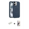 MARSİLYAN™- iPhone 11 Kılıf Yankı Form Serisi - Siyah Bilvis 3D Mat Cam Ekran Koruyucu + Renkli Kamera Lens Koruma Cam - SI