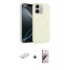 MARSİLYAN™- iPhone 11 Kılıf Yankı Form Serisi - Siyah Bilvis 3D Mat Cam Ekran Koruyucu + Renkli Kamera Lens Koruma Cam - TU
