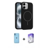 MARSİLYAN™- iPhone 11 Kılıf Yankı Form Serisi - Siyah Bilvis 5in1 3D Magic Cam Ekran Koruyucu + Neon Fosforlu Kamera Lens - MI