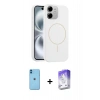 MARSİLYAN™- iPhone 11 Kılıf Yankı Form Serisi - Siyah Bilvis 5in1 3D Magic Cam Ekran Koruyucu + Neon Fosforlu Kamera Lens - MI