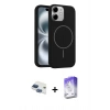 MARSİLYAN™- iPhone 11 Kılıf Yankı Form Serisi - Siyah Bilvis 5in1 3D Magic Cam Ekran Koruyucu + Pers Alüminyum Kamera Lens - LT