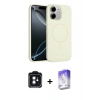 MARSİLYAN™- iPhone 11 Kılıf Yankı Form Serisi - Siyah Bilvis 5in1 3D Magic Cam Ekran Koruyucu + PVD Metal Kamera Lens - SH