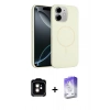 MARSİLYAN™- iPhone 11 Kılıf Yankı Form Serisi - Siyah Bilvis 5in1 3D Magic Cam Ekran Koruyucu + PVD Metal Kamera Lens - TU