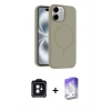 MARSİLYAN™- iPhone 11 Kılıf Yankı Form Serisi - Siyah Bilvis 5in1 3D Magic Cam Ekran Koruyucu + PVD Metal Kamera Lens - SH