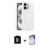MARSİLYAN™- iPhone 11 Kılıf Yankı Form Serisi - Siyah Bilvis 5in1 3D Magic Cam Ekran Koruyucu + PVD Metal Kamera Lens - TU