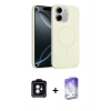 MARSİLYAN™- iPhone 11 Kılıf Yankı Form Serisi - Siyah Bilvis 5in1 3D Magic Cam Ekran Koruyucu + PVD Metal Kamera Lens - YL