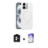 MARSİLYAN™- iPhone 11 Kılıf Yankı Form Serisi - Siyah Bilvis 5in1 3D Magic Cam Ekran Koruyucu + PVD Metal Kamera Lens - MI