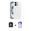 MARSİLYAN™- iPhone 11 Kılıf Yankı Form Serisi - Siyah Bilvis 5in1 3D Magic Cam Ekran Koruyucu + PVD Metal Kamera Lens - SH