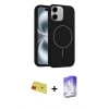 MARSİLYAN™- iPhone 11 Kılıf Yankı Form Serisi - Siyah Bilvis 5in1 3D Magic Cam Ekran Koruyucu + Rainbow Kamera Lens Koruma Cam - KI
