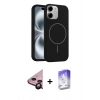 MARSİLYAN™- iPhone 11 Kılıf Yankı Form Serisi - Siyah Bilvis 5in1 3D Magic Cam Ekran Koruyucu + Raze Metal Kamera Lens - SH