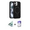 MARSİLYAN™- iPhone 11 Kılıf Yankı Form Serisi - Siyah Bilvis 5in1 3D Magic Cam Ekran Koruyucu + Raze Metal Kamera Lens - MI