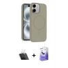 MARSİLYAN™- iPhone 11 Kılıf Yankı Form Serisi - Siyah Bilvis 5in1 5D Magic Hayalet Cam Ekran Koruyucu + Kamera Lens Koruma Cam - SF