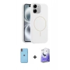 MARSİLYAN™- iPhone 11 Kılıf Yankı Form Serisi - Siyah Bilvis 5in1 5D Magic Hayalet Cam Ekran Koruyucu + Neon Fosforlu Kamera Lens - TU