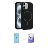 MARSİLYAN™- iPhone 11 Kılıf Yankı Form Serisi - Siyah Bilvis 5in1 5D Magic Hayalet Cam Ekran Koruyucu + Neon Fosforlu Kamera Lens - YL