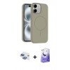 MARSİLYAN™- iPhone 11 Kılıf Yankı Form Serisi - Siyah Bilvis 5in1 5D Magic Hayalet Cam Ekran Koruyucu + Pers Alüminyum Kamera Lens - GI