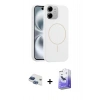 MARSİLYAN™- iPhone 11 Kılıf Yankı Form Serisi - Siyah Bilvis 5in1 5D Magic Hayalet Cam Ekran Koruyucu + Pers Alüminyum Kamera Lens - LT