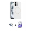 MARSİLYAN™- iPhone 11 Kılıf Yankı Form Serisi - Siyah Bilvis 5in1 5D Magic Hayalet Cam Ekran Koruyucu + Pers Alüminyum Kamera Lens - GI