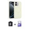 MARSİLYAN™- iPhone 11 Kılıf Yankı Form Serisi - Siyah Bilvis 5in1 5D Magic Hayalet Cam Ekran Koruyucu + PVD Metal Kamera Lens - MI