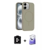 MARSİLYAN™- iPhone 11 Kılıf Yankı Form Serisi - Siyah Bilvis 5in1 5D Magic Hayalet Cam Ekran Koruyucu + PVD Metal Kamera Lens - TU