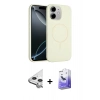 MARSİLYAN™- iPhone 11 Kılıf Yankı Form Serisi - Siyah Bilvis 5in1 5D Magic Hayalet Cam Ekran Koruyucu + Raze Metal Kamera Lens - GS